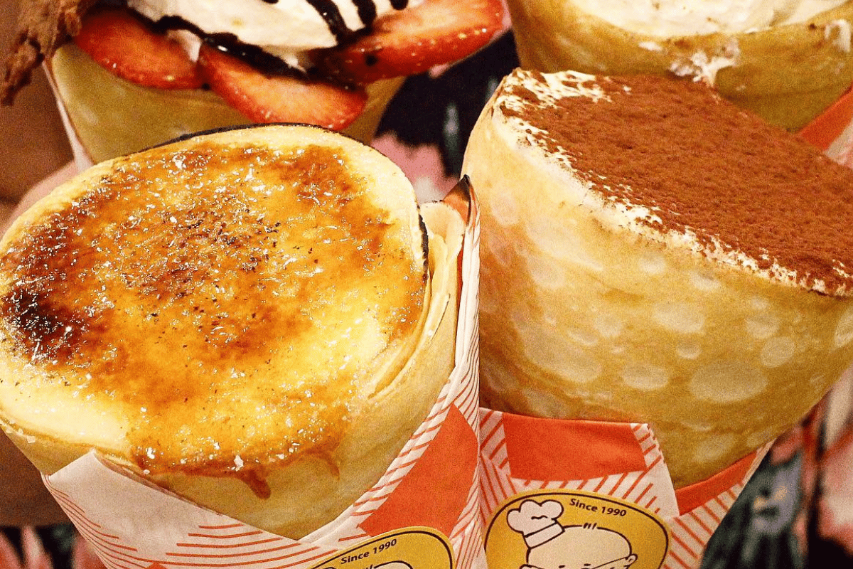 Crème Brûlée Crepes in Auckland at Uncle Tetsu viral crepes